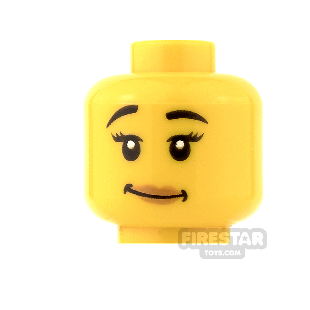LEGO Mini Figure Heads - Lopsided Smile / Scared and Perspiring YELLOW