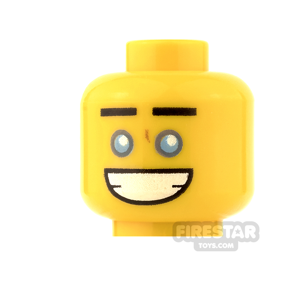LEGO Mini Figure Heads - Ninjago - Blue Eyes and Smile / Scowl