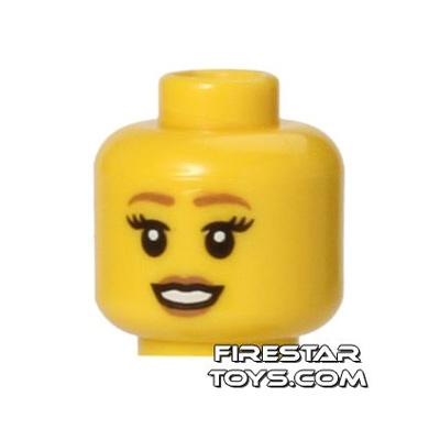 LEGO Mini Figure Heads - Long Eyelashes YELLOW