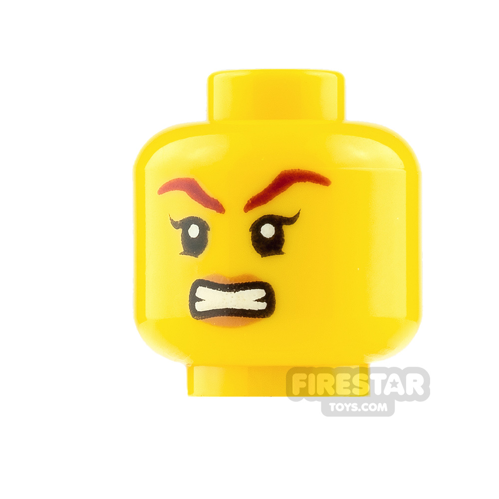 LEGO Mini Figure Heads - Peach Lips Smile and Angry