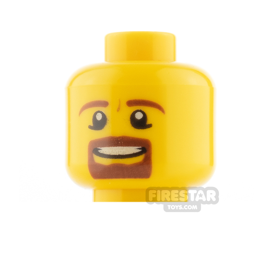 LEGO Mini Figure Heads - Brown Goatee YELLOW