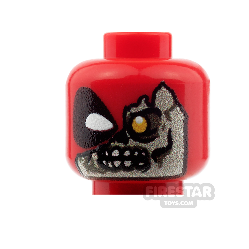 Custom Mini Figure Heads - Deadpool - Headpool Zombie RED
