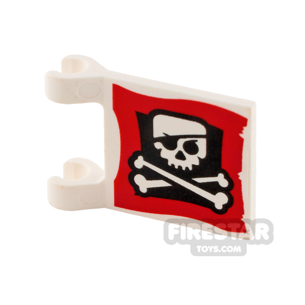 Printed Flag - Skull and Crossbones WHITE