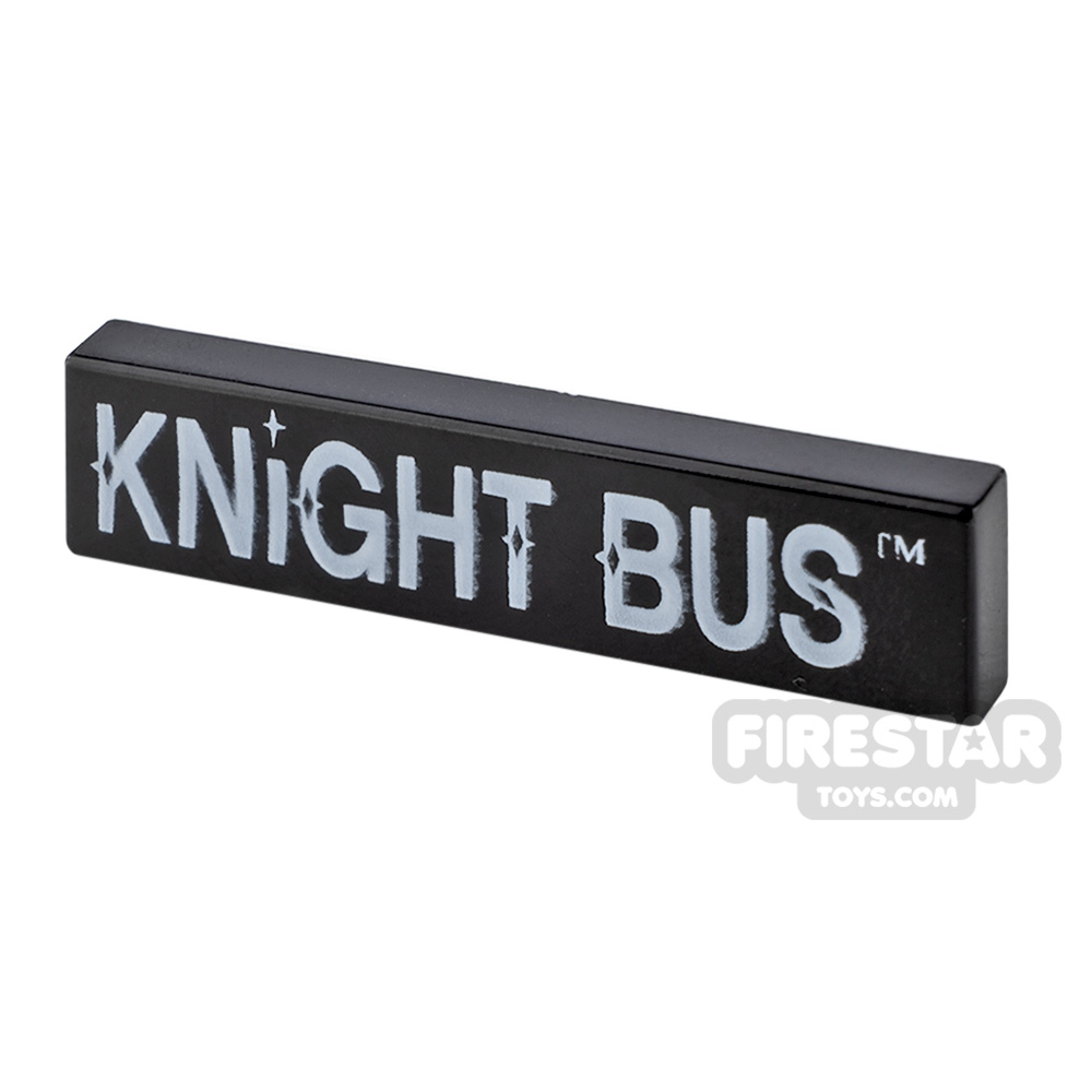 Printed Tile 1x4 - Knight Bus BLACK