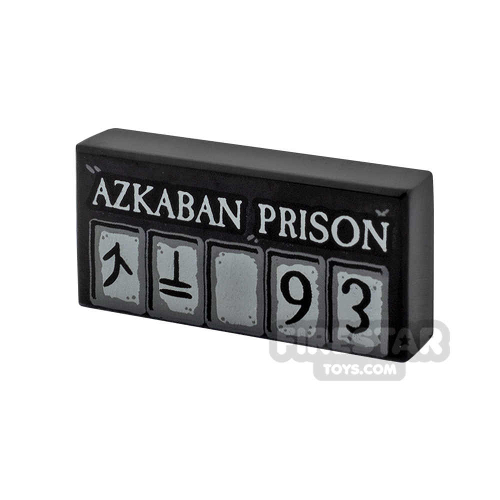 Printed Tile 1x2 Azkaban Prison Board BLACK