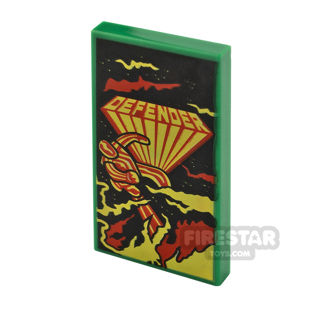 Printed Tile 2x4 Defender Arcade Game