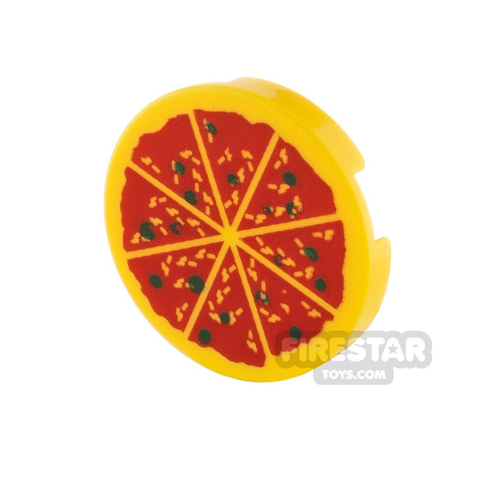 Printed Round Tile 2x2 Pizza YELLOW