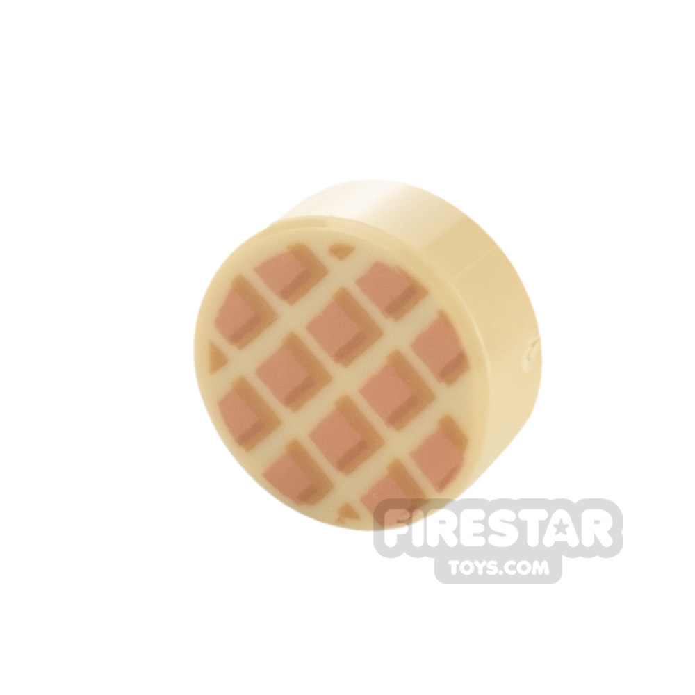 Printed Round Tile 1x1 Waffle TAN