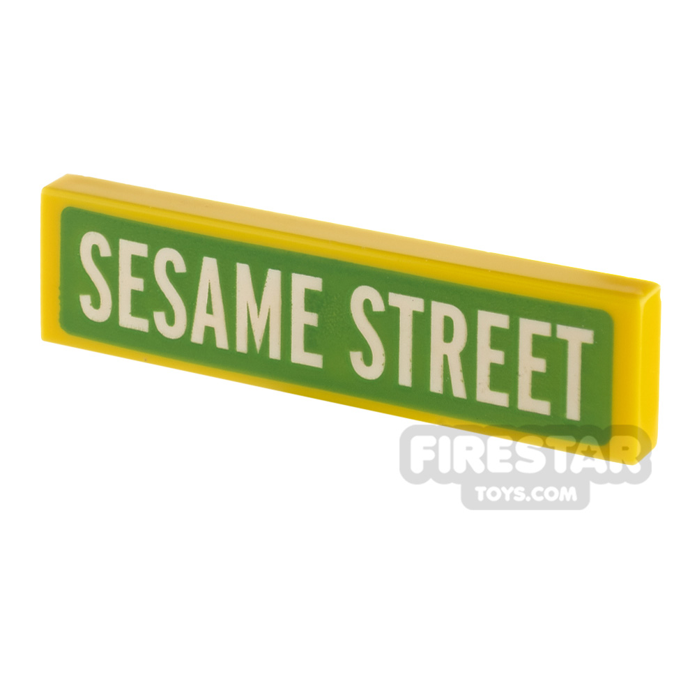 Printed Tile 1x4 Sesame Street Sign
