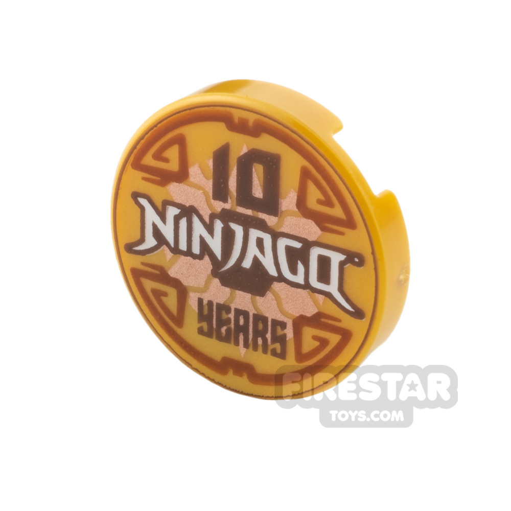 Printed Round Tile 2x2 Ninjago Anniversary PEARL GOLD