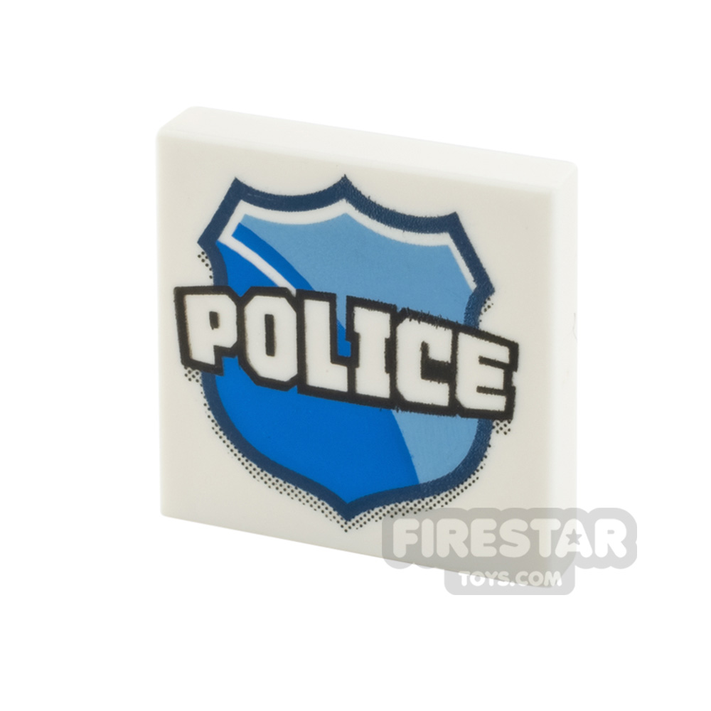 Printed Tile 2x2 Police WHITE