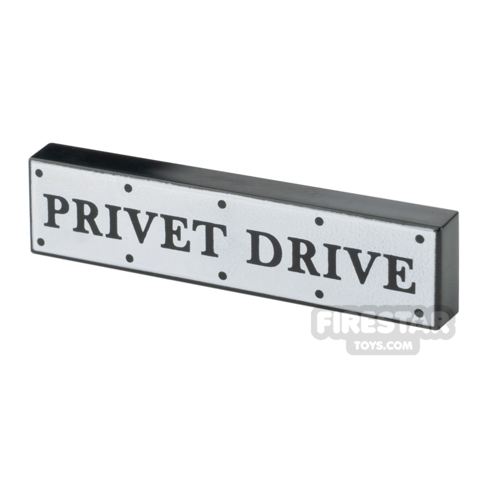 Printed Tile 1x4 Privet Drive Sign BLACK