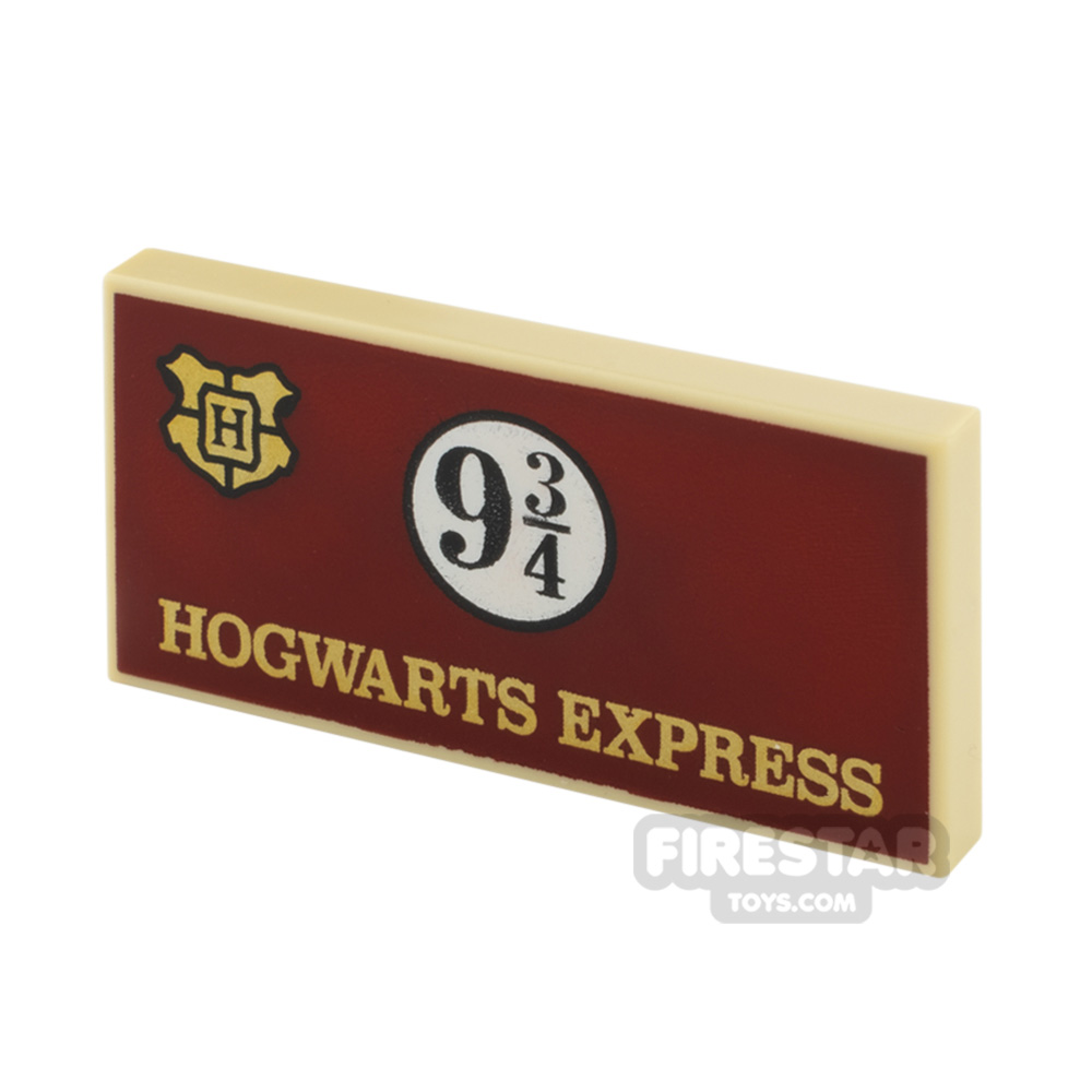 Printed Tile 2x4 Hogwarts Express Sign TAN