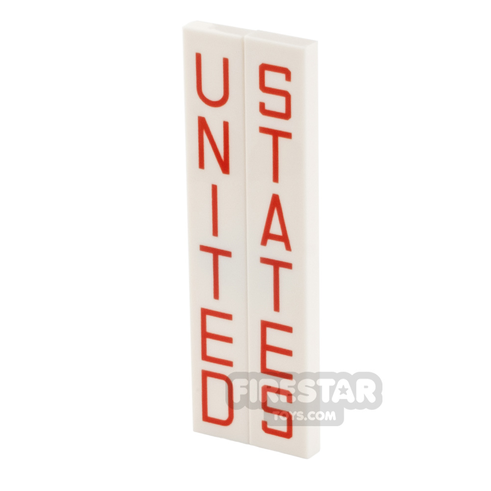 Printed Tile Pair 1x6 United States WHITE