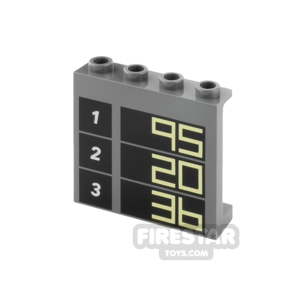 Printed Panel 1 x 4 x 3 with Side Supports F1 Time Board DARK BLUEISH GRAY