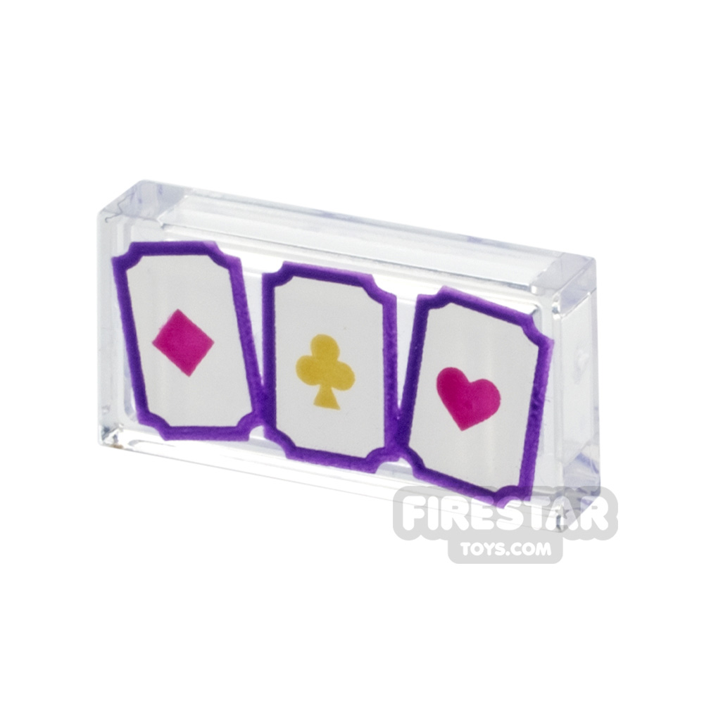 Printed Tile 1x2 Playing Cards TRANS CLEAR