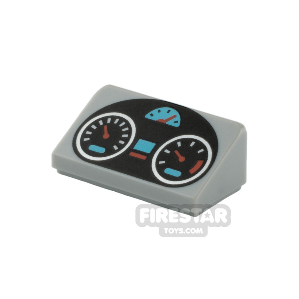 Printed Slope 1x2x2/3 Dashboard with Gauges LIGHT BLUEISH GRAY