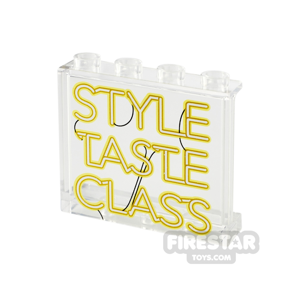 Printed Panel 1 x 4 x 3 with Side Supports Style Taste Class TRANS CLEAR