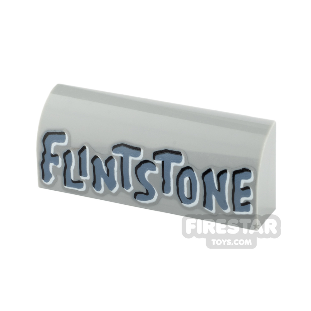 Printed Curved Slope 1x4x1 1/3 Flintstone LIGHT BLUEISH GRAY