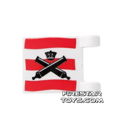 Printed Flag - Crossed Cannons WHITE