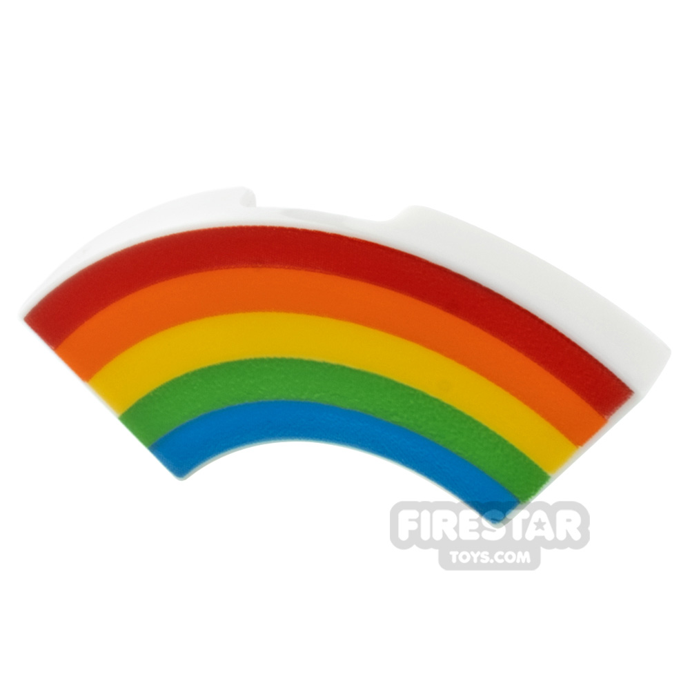 Printed Tile Curved 2x2 Rainbow WHITE