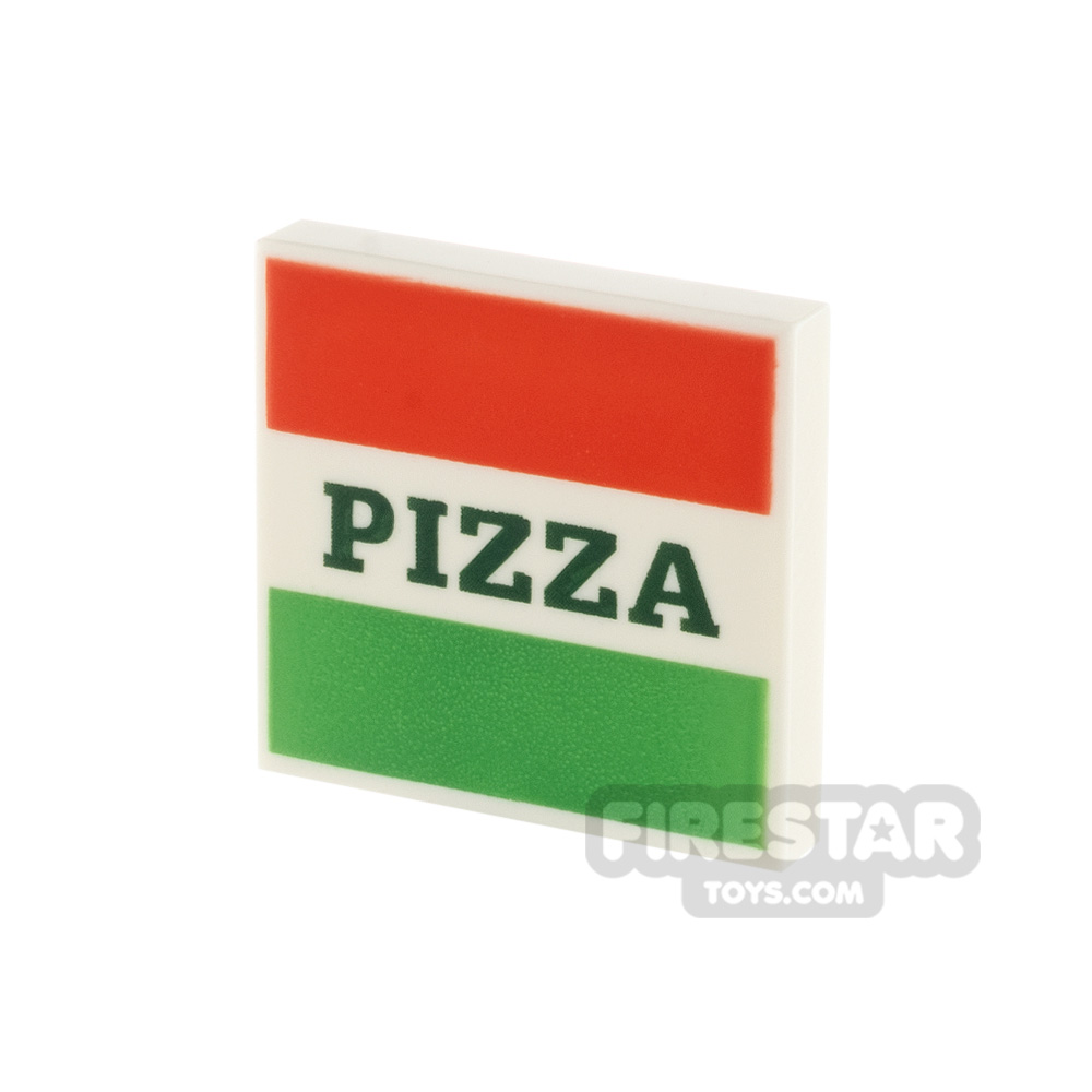 Printed Tile 2x2 - Pizza Box WHITE