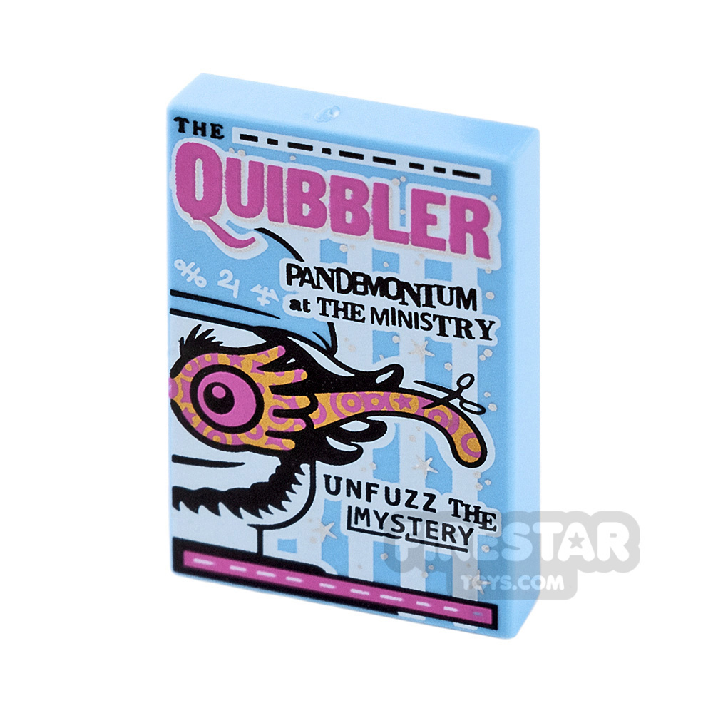 Printed Tile 2x3 - The Quibbler Newspaper BRIGHT LIGHT BLUE