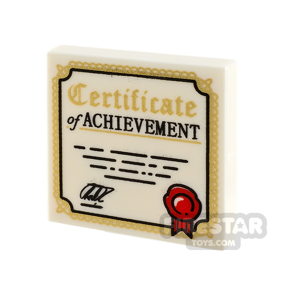 Tile 2x2 - Certificate of Achievement WHITE