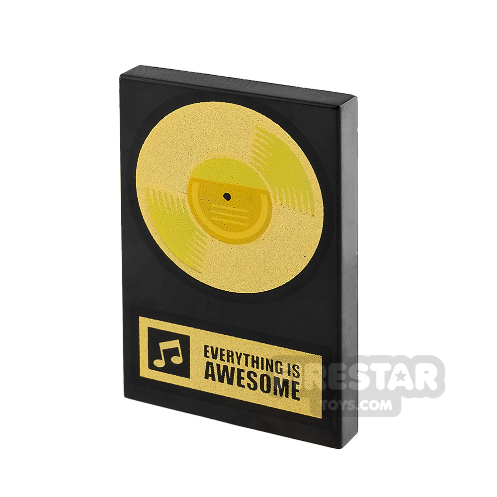 Printed Tile 2x3 Record Gold Disc