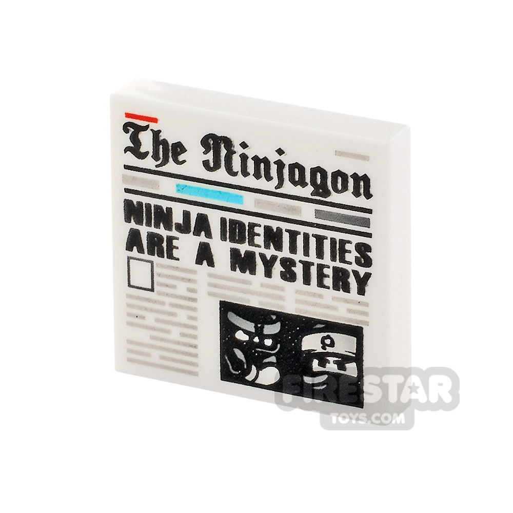 Printed Tile 2x2 Newspaper The Ninjagon WHITE