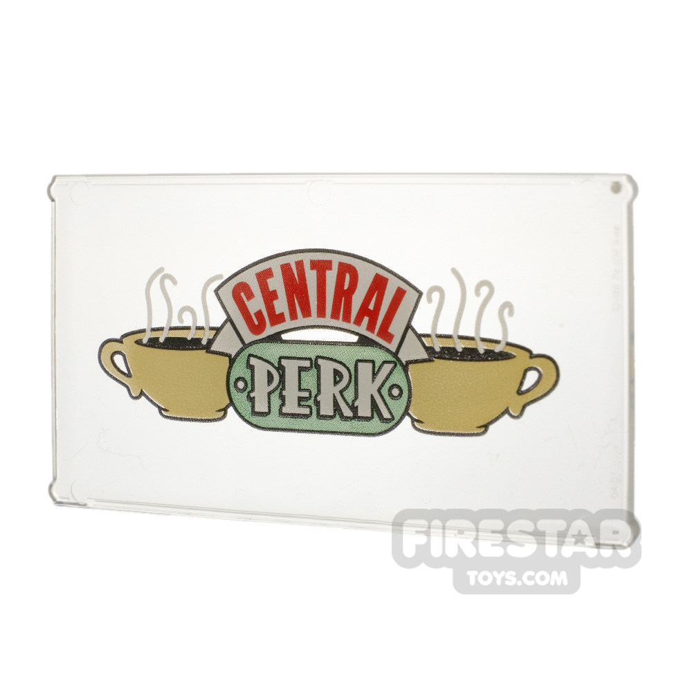 Printed Window Glass 1x4x6 Central Perk TRANS CLEAR