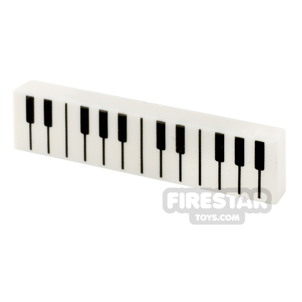 Printed Tile 1x4 Piano Keys WHITE