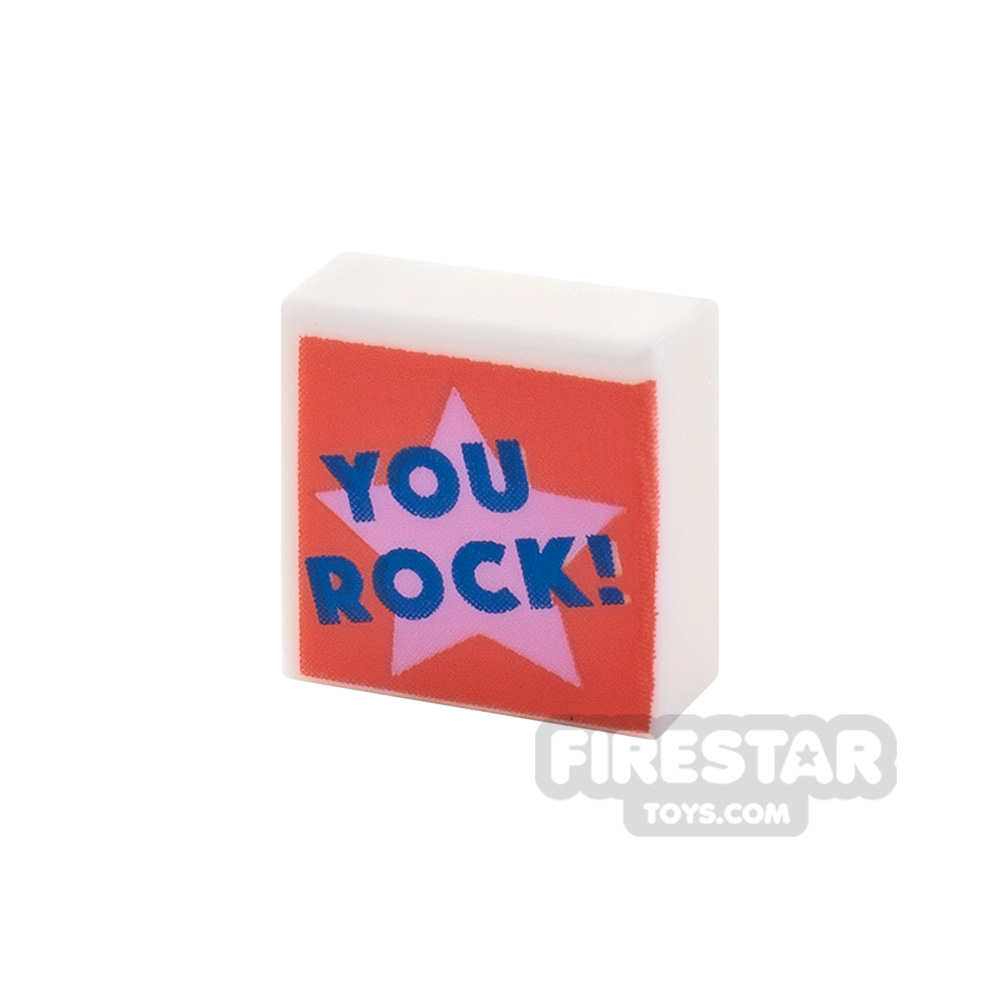 Printed Tile 1x1 You Rock