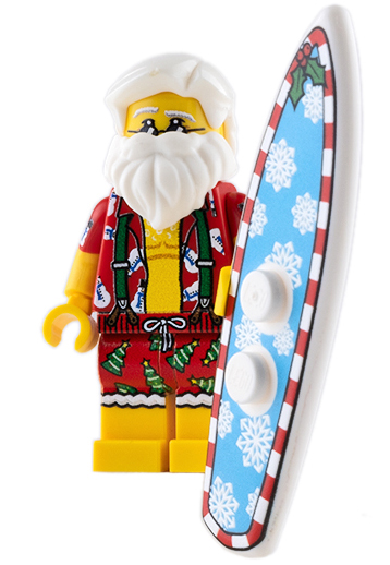 Custom Design Minifigure Surfin' Santa