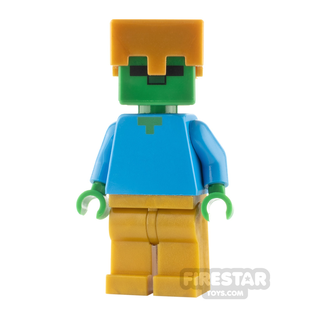 LEGO Minecraft Minifigure Zombie Gold Helmet