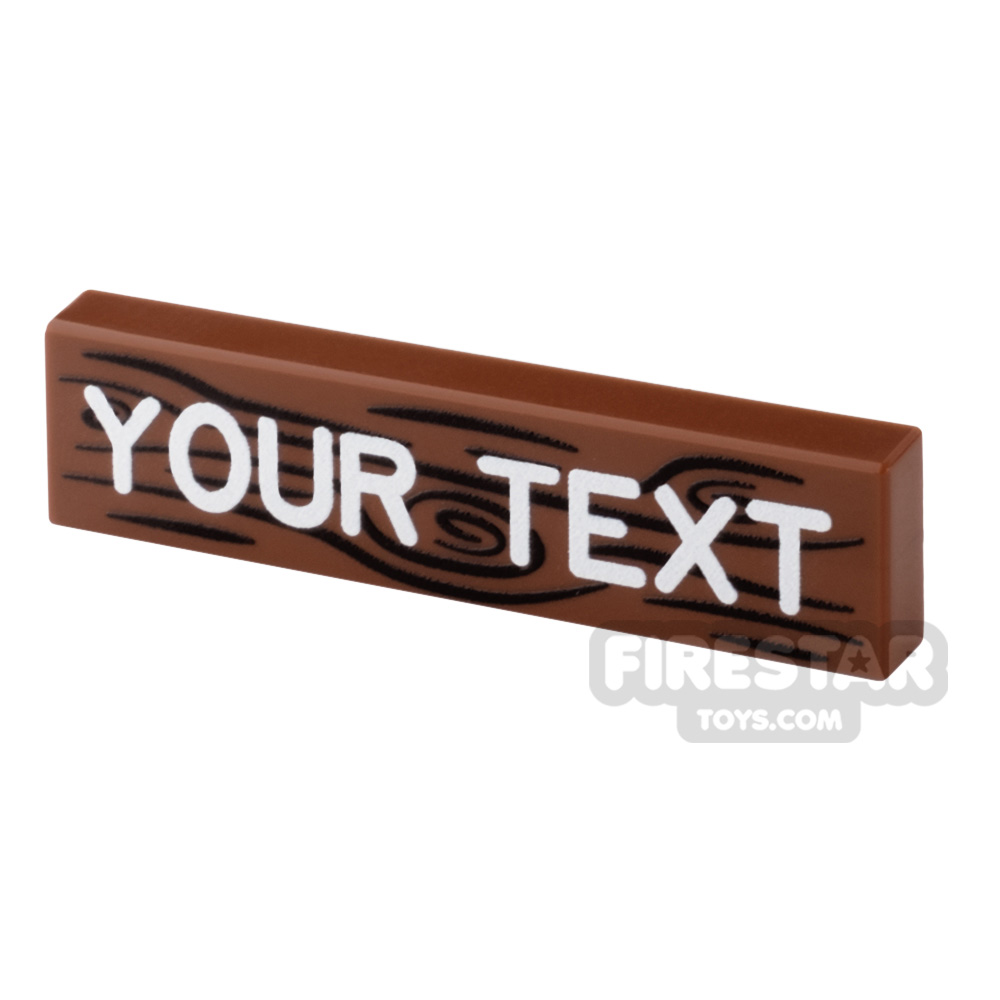 Personalised Tile 1x4 Wood Sign REDDISH BROWN