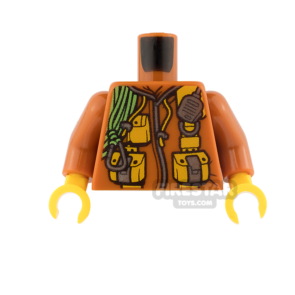 LEGO Mini Figure Torso - Dark Orange Jacket with Rope and Radio