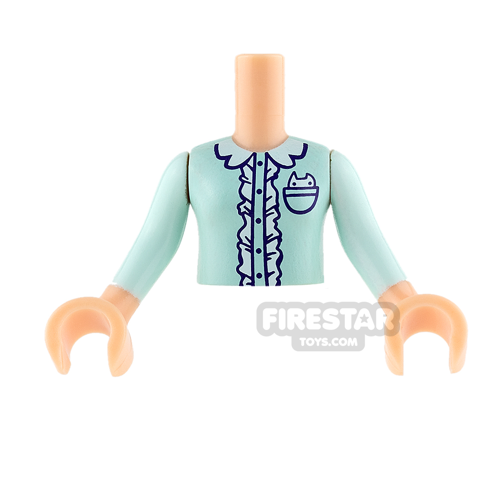 LEGO Friends Mini Figure Torso - Light Aqua Blouse Top