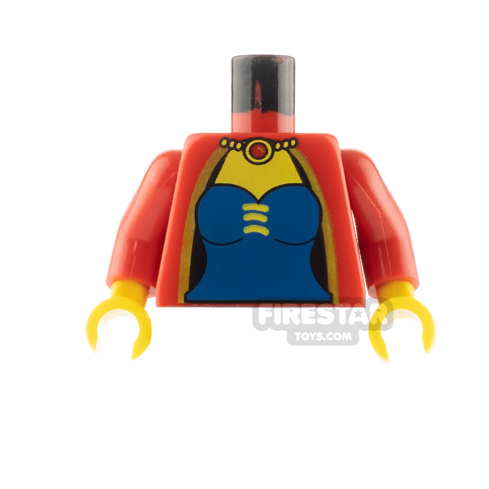 LEGO Mini Figure Torso - Corset And Necklace RED