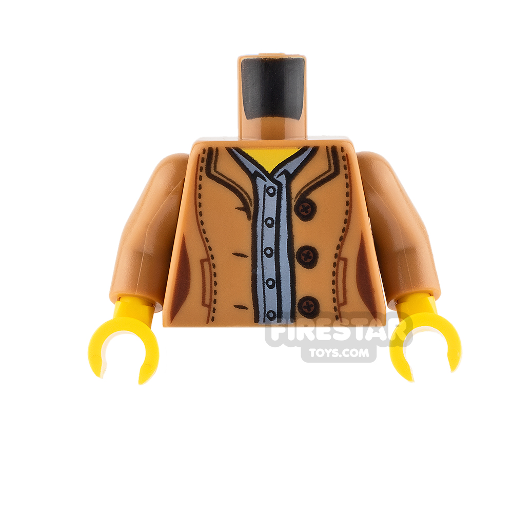 LEGO Mini Figure Torso - Medium Dark Flesh Jacket with Shirt