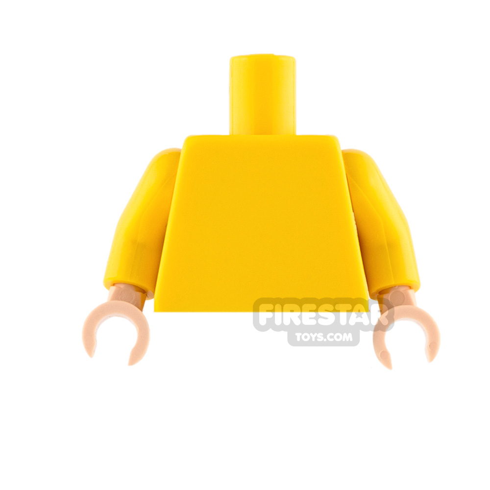 LEGO Mini Figure Torso - Plain Yellow - Light Flesh Hands YELLOW