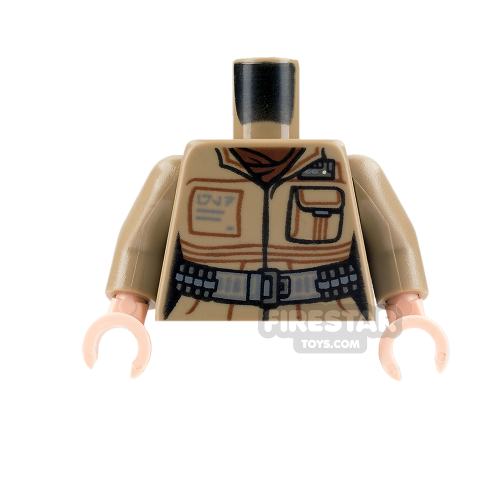 LEGO Mini Figure Torso - Dark Tan Jacket with Utility Belt DARK TAN