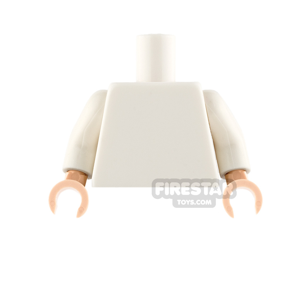 LEGO Mini Figure Torso - Plain White - Light Flesh Hands WHITE