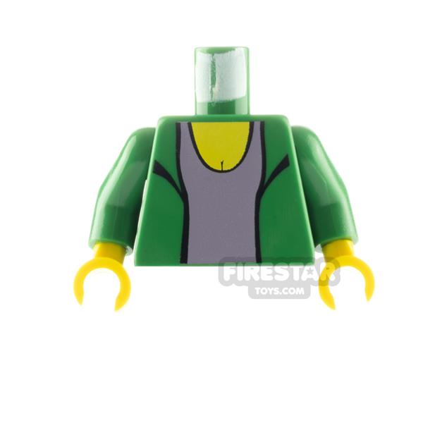LEGO Minifigure Torso Blazer over Light Violet Top GREEN