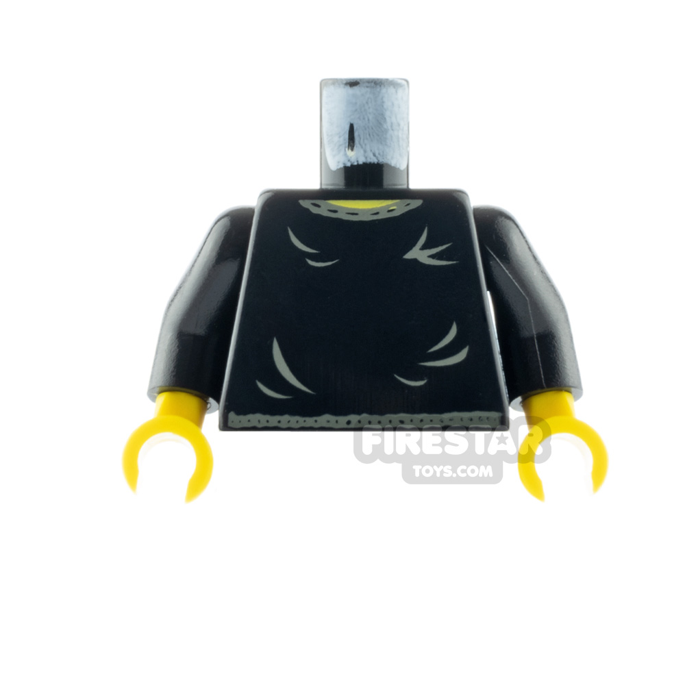 LEGO Minifigure Torso Sweater with Gray Collar and Belt BLACK
