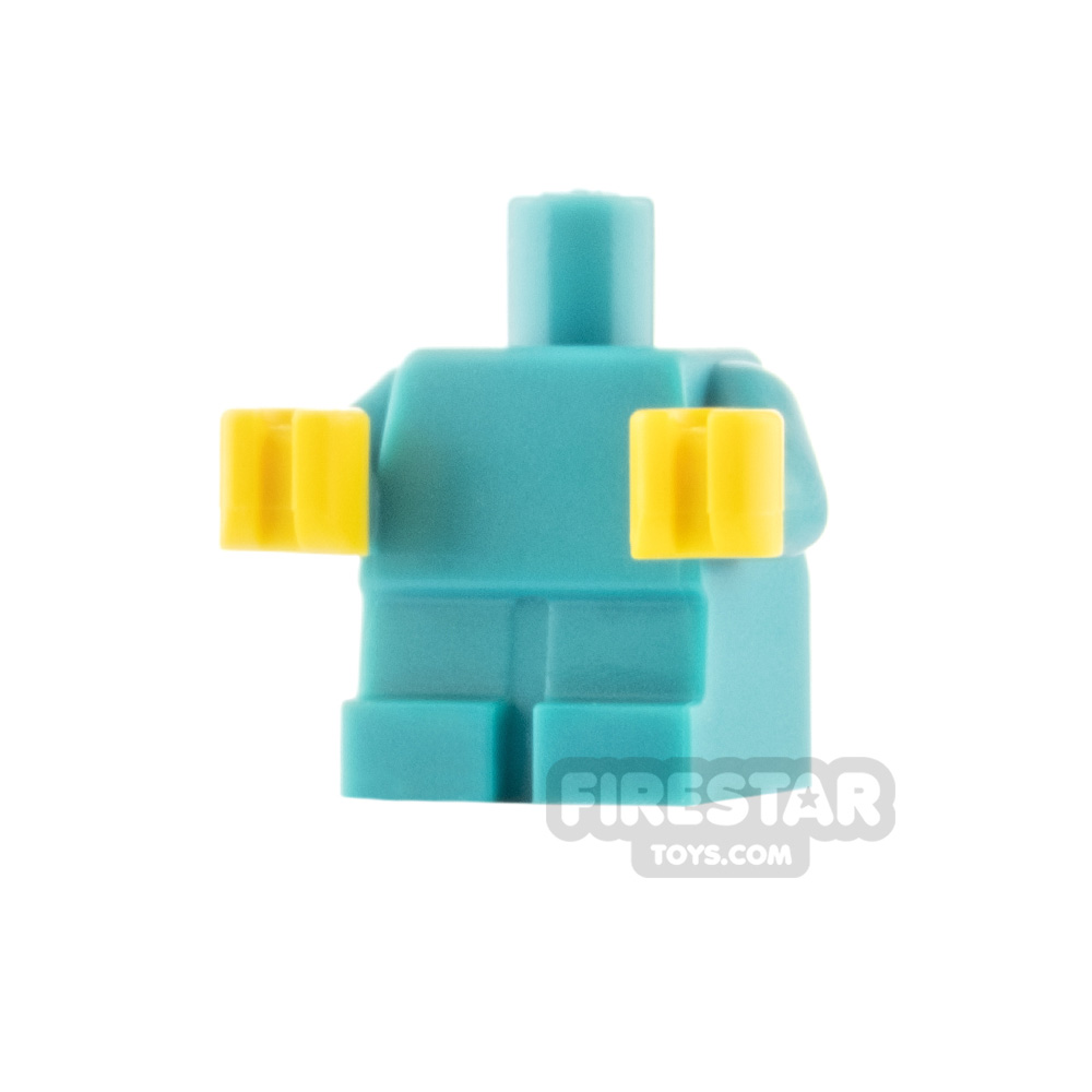 LEGO Minifigure Torso Babygrow Yellow Hands DARK TURQUOISE