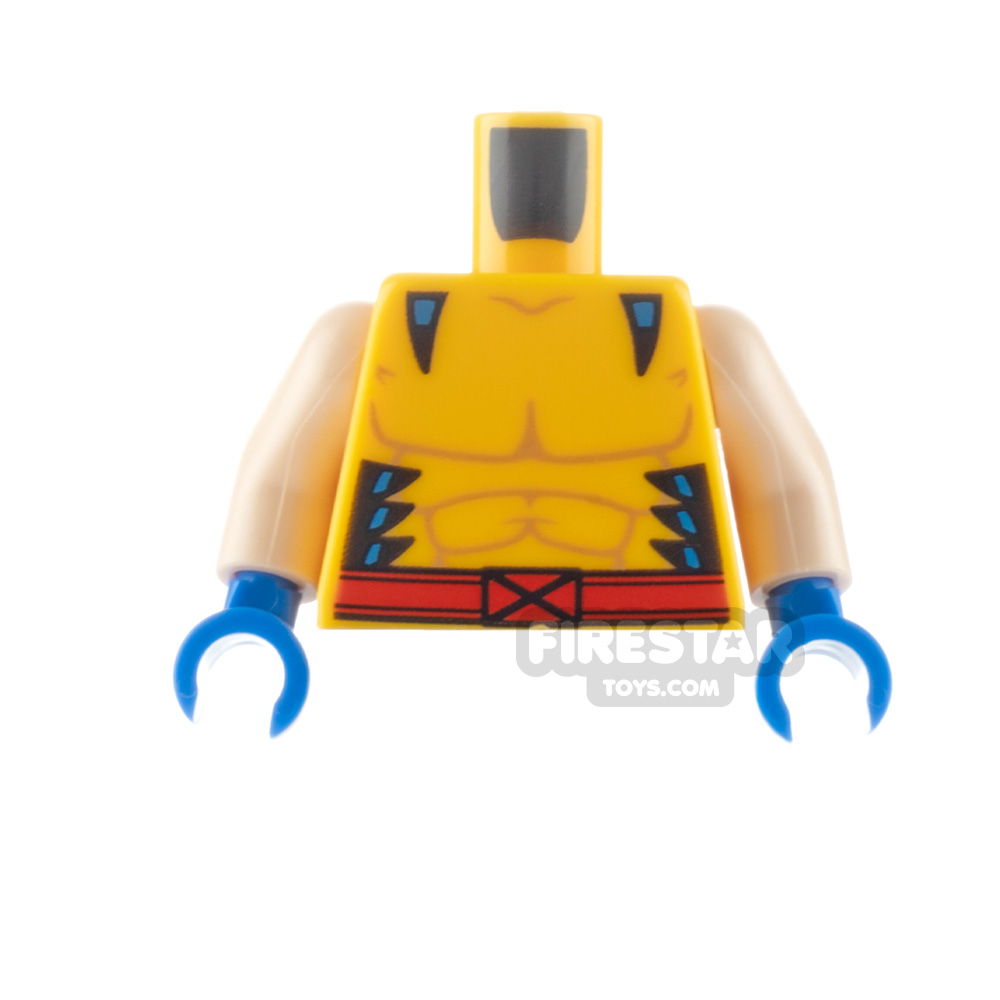 LEGO Minifigure Torso Wolverine Muscles with Red Belt BRIGHT LIGHT ORANGE