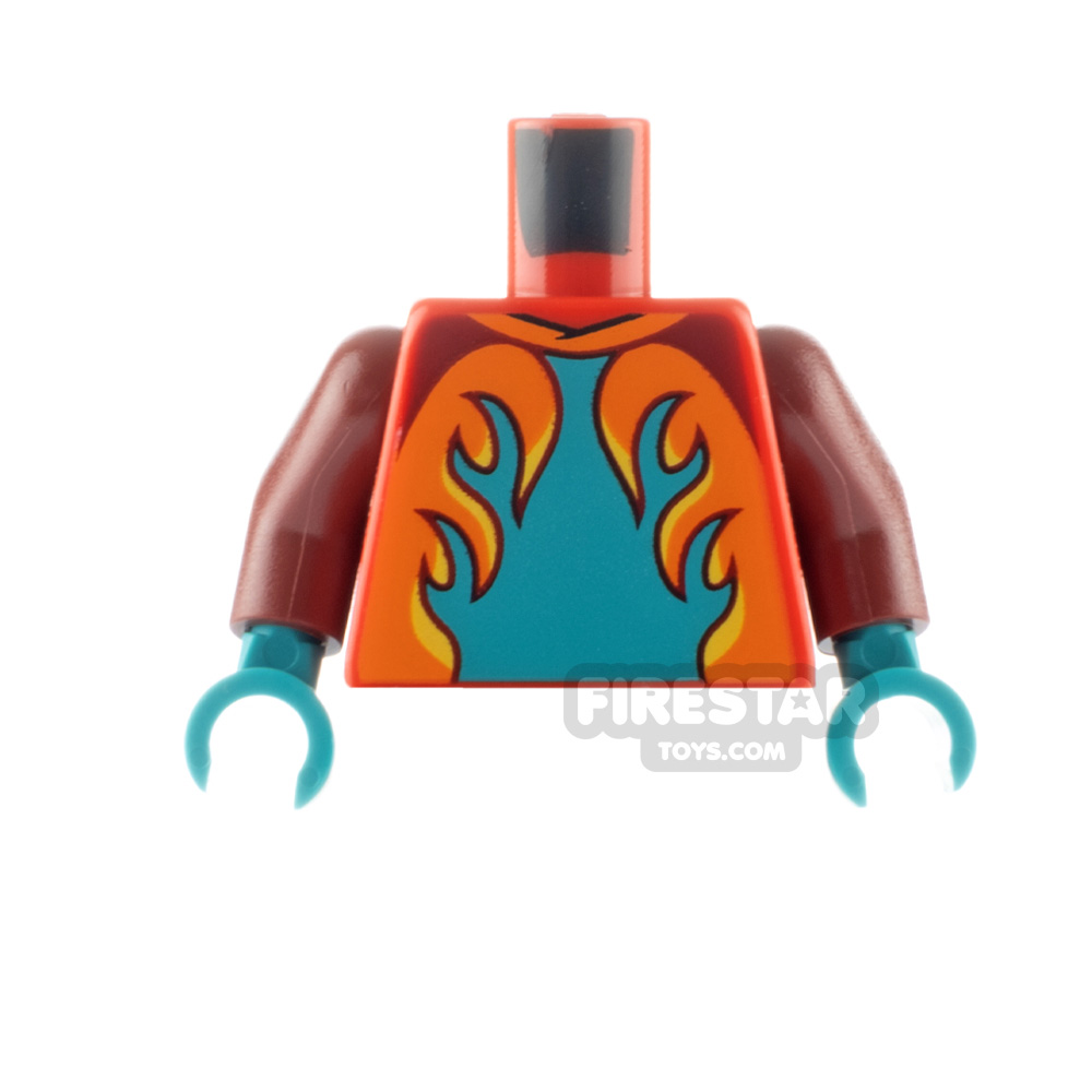 LEGO Minifigure Torso Race Suit with Flames RED