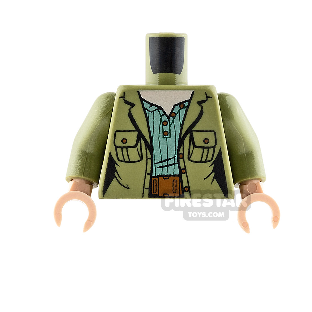LEGO Mini Figure Torso - Olive Green Jacket with Belt