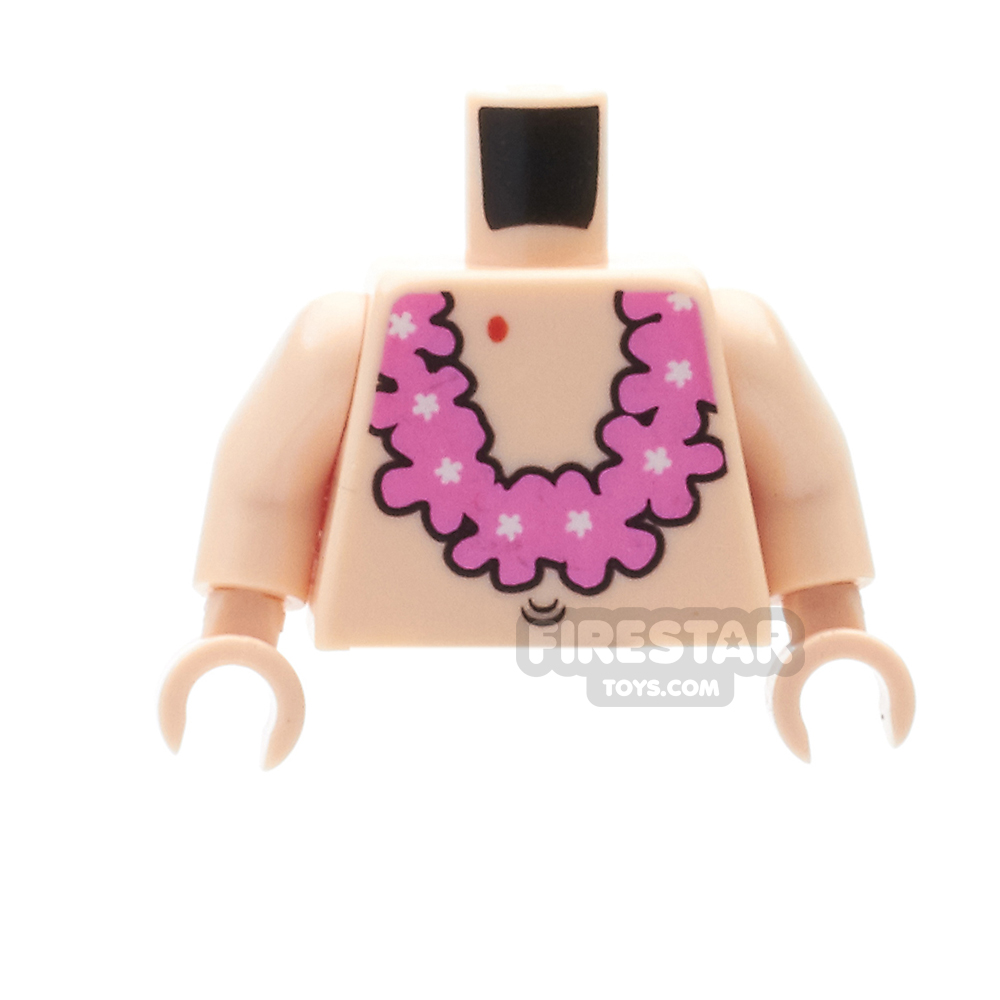 LEGO Mini Figure Torso - Bare Chest And Flower Garland LIGHT FLESH